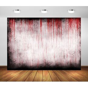 BELECO 7x5ft Fabric Horror Bloody Wall Backdrop Red Blood Dripping Blood Splatter Crime Scene Background Murder Mystery Halloween Zombie Party Decorations Banner Birthday Shoot Photo Studio Props