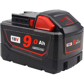 9Ah 18V Replacement Battery Compatible with Milwaukee M18 XC 48-11-1840 48-11-1860 Cordless Power Tools Lithium Batteries