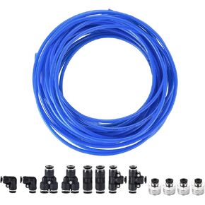 uxcell Pneumatic 4mm OD 2.5mm ID Polyurethane PU Air Hose Tubing Kit 10 Meters Blue
