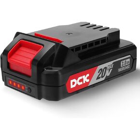 DCK 20V 2.0 Ah Lithium Battery, Compatible 20V Max Cordless Power Tools, 4-Cell Indicator, Long Lasting Battery, Fast Charge Battery for Brushless Hammer Drill, Impact Drill (FFBL2020)