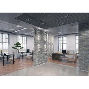 BELECO 7x5ft Fabric Modern Office Backdrop for Video Conference Elegant Business Office Interior Brick Wall Windows Virtual Home Office Photography Background Live Video Zoom Calls Photoshoot Props