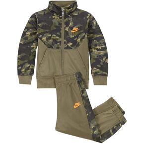 Nike Baby Boys' Therma Dri-Fit 2-Piece Tracksuit & Pants Set (Medium Olive(76F279-E6F)/Orange, 24 Months)