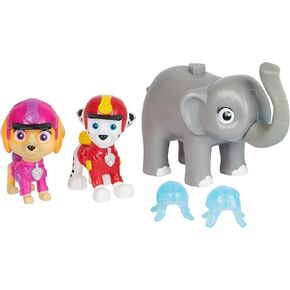 PAW Patrol Jungle Pups, Figurines Articulées Marshall, Skye & Elephant Avec Lance-Projectile, jouets Pour Les garçons, Black