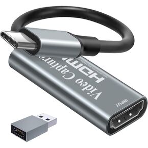 Papeaso Video Capture Card, 4K HDMI to USB/USB C 3.0 Capture Card, 1080P 60FPS Video Capture Device, for Streaming, Teaching,Gaming, Video conferencing or Live Broadcasting