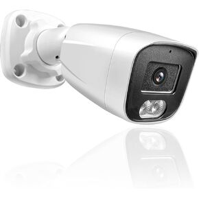 5MP Wide Angle 2.8mm Lens 2880 * 1616 POE IP Security Surveillance Bullet Camera with Mic/Audio, Smart Dual Light AI Color Night Vision, IP67 Waterproof, NVR/RSTP（MF527）