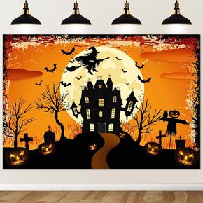 Avezano Halloween Backdrop Horrible Night Graveyard Hallowmas Eve Party Decorations Kids Happy Halloween Dress Up Party Banner Background Photobooth Props(7x5ft)
