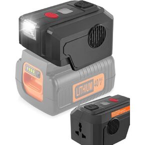 for Black and Decker 40V Battery top Off Inverter Generator,for Black and Decker USB Type-C Fast Charger Adapter with LED WorkingLight,200 Watt Power Inverter,Portable Power Source,40V DC to 110V AC in Kuwait