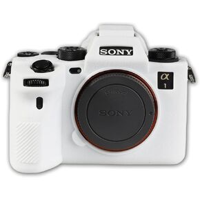 Easy Hood Camera Case for Sony Alpha 1 A1 Digital Camera, Anti-Scratch Soft Silicone Rubber Case Protective Body Housing Protector Skin Cover(White)