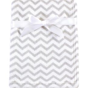 Luvable Friends Unisex Baby Coral Fleece Blanket, Gray Plaid, One Size