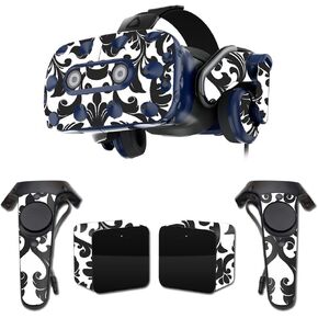 MightySkins Skin Compatible with HTC Vive Pro VR Headset - Black Damask | Protective, Durable, and Unique Vinyl Decal wrap Cover | Easy to Apply, Remove, and Change Styles | Made in The USA