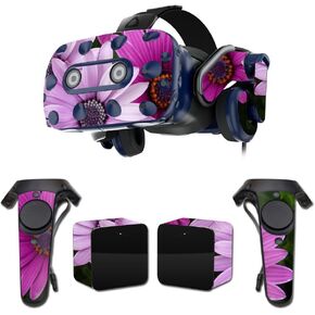 MightySkins Skin Compatible with HTC Vive Pro VR Headset - Purple Flowers | Protective, Durable, and Unique Vinyl Decal wrap Cover | Easy to Apply, Remove, and Change Styles | Made in The USA