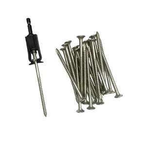 Satinless Steel Outdoor Wood Screw #10 * 2" Type 316 Flat Head Square Drive, 70 pcs HOWTOOL