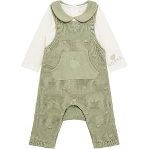 GUESS baby-girls Collared Bodysuit and Knitted Romper