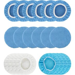 20 Pieces Car Track Buffer Polisher Pad Bonnet Microfiber Bonnet Polishing Bonnet Buffing Pad Cover (5-6 Inches)-20 Piece