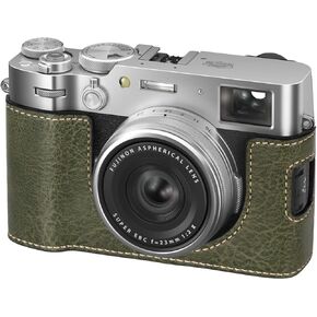 X100VI Camera Case,PU Leather Camera Half Case Compatible with Fujifilm X100VI Digital Camera - Green