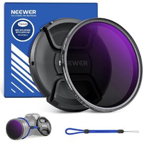 NEEWER 72mm ND2-400 (1-9 Stops) Variable ND Filter with Lens Cap, Lanyard, Cleaning Cloth, Precise Neutral Density Adjustment, Fingerprint & Scratch Resistant Multicoated Optical Glass