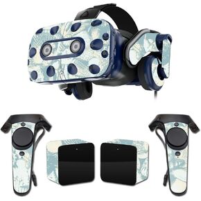 MightySkins Skin Compatible with HTC Vive Pro VR Headset - Blue Seashells | Protective, Durable, and Unique Vinyl Decal wrap Cover | Easy to Apply, Remove, and Change Styles | Made in The USA