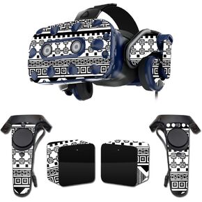 MightySkins Skin Compatible with HTC Vive Pro VR Headset - Black Aztec | Protective, Durable, and Unique Vinyl Decal wrap Cover | Easy to Apply, Remove, and Change Styles | Made in The USA