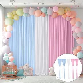 JCJ Pastel Rainbow Backdrop 5 Panels Unicorn Pastel Backdrop Curtains for Girls Bedroom Birthday Party Decoration Classroom 10 * 7FT