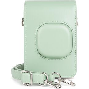 kinokoo Case for Fuji Instax Mini LiPlay Hybrid Instant Film Camera - PU Leather Carrying Case for Instax Mini LiPlay to Protect Camera with Adjustable Shoulder Strap - Matcha Green