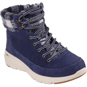 Skechers Women's Glacial Ultra-Timber Snow Boot, Navy/Natural, 9