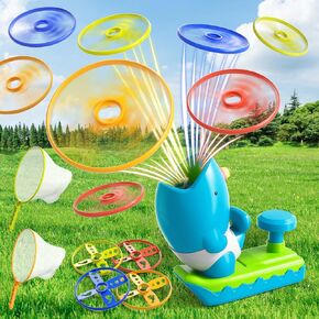Outdoor Toys for Kids Boys Ages 3-5 4-8, Flying Disc Launcher Outdoor Outside Toys Gifts for 3 4 5 6 7 8 Year Old Boys Kids, Ideas Outside Outdoor Toys for Kids Toddlers Boys Ages 3-5 6-8 4-8
