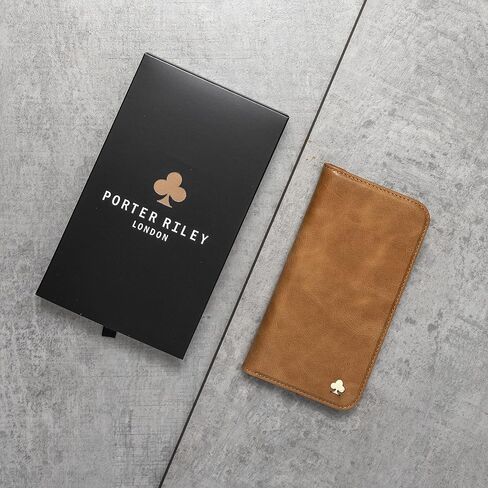 Porter Riley - Leather Case for iPhone 13 (6.1"). Premium Genuine Leather Stand/Cover/Wallet/Flip Case with [Card Slots] [Horizontal Stand] [Durable Frame] (Chocolate Brown) in Saudi Arabia