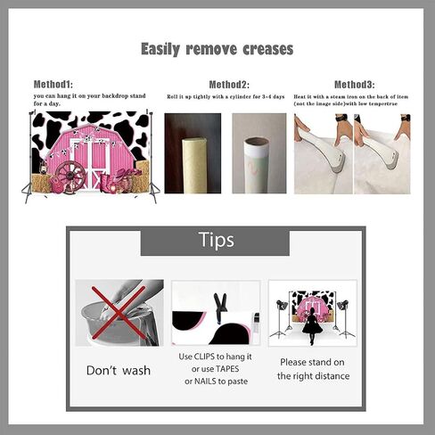 WGSFAGEVEN 7x5ft Cowgirl Backdrop Cow Print Backdrops Pink Barn Background Straw Barn Door Wood Background Western Country Farm Women Birthday Party Photo Booth Prop in Saudi Arabia