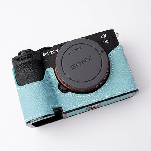 Camera Specialized Genuine Leather Half Case for Sony A7C Mark II A7C2 A7CR Alpha 7C II 7C2R - Top layer cowhide Body + Metal Base Plate 2-in-1 Design (Retro Coffee) in Saudi Arabia