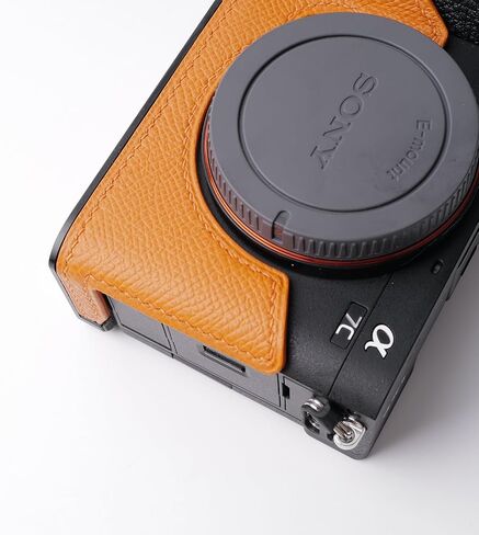 Camera Specialized Genuine Leather Half Case for Sony A7C Mark II A7C2 A7CR Alpha 7C II 7C2R - Top layer cowhide Body + Metal Base Plate 2-in-1 Design (Retro Coffee) in Saudi Arabia