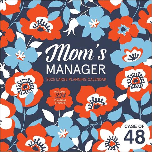 TF PUBLISHING 2025 Mom's Manager Wall Calendar | Large Grids for Appointments and Scheduling | Vertical Monthly Wall Calendar 2025 | Home and Office Organization | Premium Matte Paper | 12"x12" in Saudi Arabia