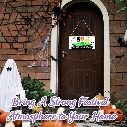It's Frickin Bats Halloween Horror Decor, Halloween Wooden Door Sign for Front Door Room Decor, Halloween Party Decorations for Bedroom Nursery Playroom Wall Art (5"x10") -wswood-A02 in Saudi Arabia