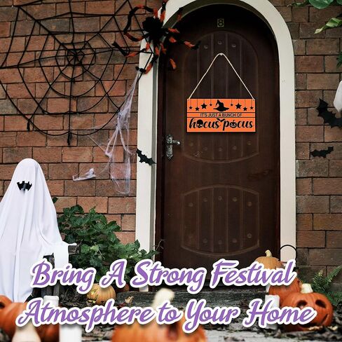 It's Frickin Bats Halloween Horror Decor, Halloween Wooden Door Sign for Front Door Room Decor, Halloween Party Decorations for Bedroom Nursery Playroom Wall Art (5"x10") -wswood-A02 in Saudi Arabia