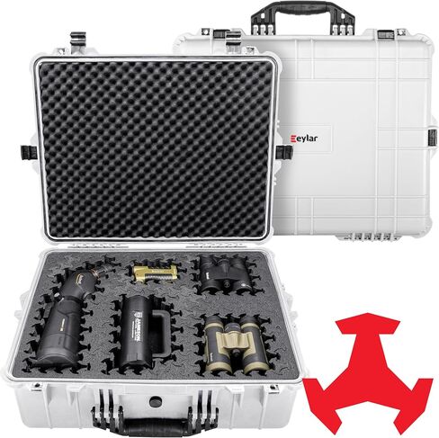 Eylar 24" X-Large Hard Case Equipped With Ragar Reconfigurable & Reusable XP Crosslinked Foam Insert, Waterproof, Shockproof For Equipment, Drones And Cameras (2 Ragar Layers) (Black) in Kuwait