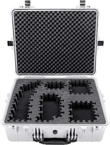 Eylar 24" X-Large Hard Case Equipped With Ragar Reconfigurable & Reusable XP Crosslinked Foam Insert, Waterproof, Shockproof For Equipment, Drones And Cameras (2 Ragar Layers) (Black) in Kuwait