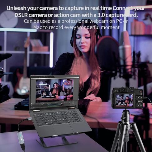 Papeaso Video Capture Card, 4K HDMI to USB/USB C 3.0 Capture Card, 1080P 60FPS Video Capture Device, for Streaming, Teaching,Gaming, Video conferencing or Live Broadcasting in Saudi Arabia