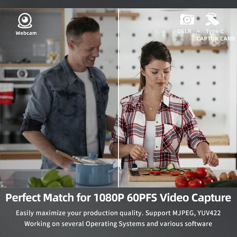 Papeaso Video Capture Card, 4K HDMI to USB/USB C 3.0 Capture Card, 1080P 60FPS Video Capture Device, for Streaming, Teaching,Gaming, Video conferencing or Live Broadcasting in Saudi Arabia