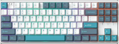 IROK TP87 Tri-Mode Customized Mechanical Keyboard 80% TKL Hot Swapped PBT Keycaps RGB Programmable Wireless Gaming Keyboard with Yellow Switch for Win/Mac Gamer-WhiteBlue in Saudi Arabia