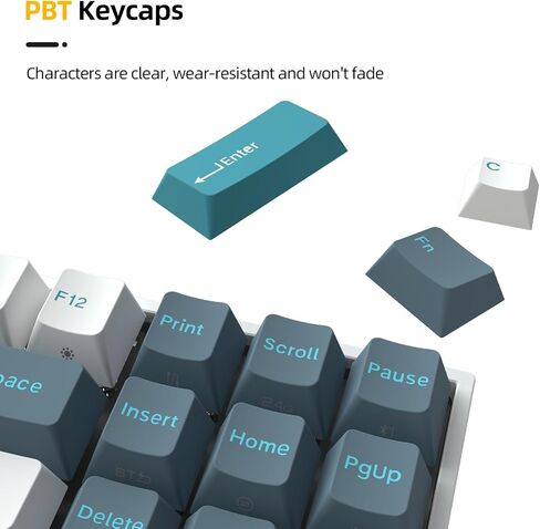 IROK TP87 Tri-Mode Customized Mechanical Keyboard 80% TKL Hot Swapped PBT Keycaps RGB Programmable Wireless Gaming Keyboard with Yellow Switch for Win/Mac Gamer-WhiteBlue in Saudi Arabia