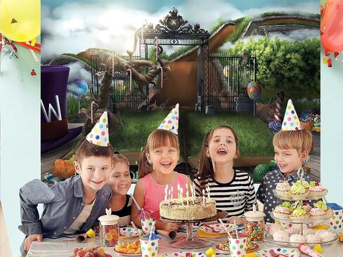 5.9 x 3.6 ft Chocolate Factory Backdrop Decorations Fairy Magical Candy Garden World Background Chocolate Birthday Party Decorations for Kids in Saudi Arabia
