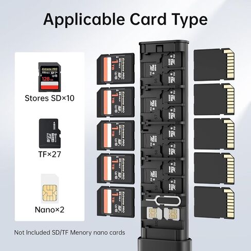 BUDI Portable Aluminum Memory Card Case Shockproof Scratch Resistant Thin Credit Card Size Card Organizer Lightweight Card Holder Wallet Stores 6 SD Micro SDHC Micro SDXC Cards & 8 TF Cards in Saudi Arabia