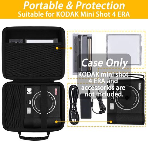 khanka Hard Travel Case Replacement for KODAK Mini Shot 4 ERA 4PASS 2-in-1 Instant Camera and Photo Printer,Case only. (Black) in Saudi Arabia