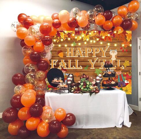 Happy Fall Y'all Banner Backdrop 7X5FT Fall Festival Decorations Banner,Rustic Wood Pumpkins Harvest Photography Background for Fall Party Decorations Supplies in Saudi Arabia