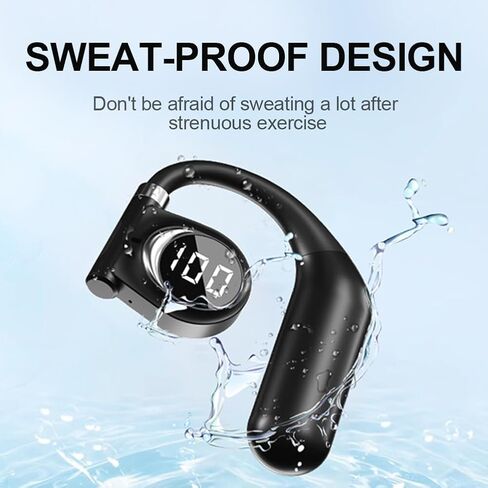 100 Hours Playtime Neckband Bluetooth Headphones with Digital Display, in Ear Wireless Earphones with Noise Cancelling Microphone, Bluetooth 5.2, USB-C Fast Charging, for Workout Running Sport Work in Saudi Arabia