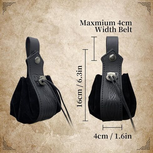 6 PCs Renaissance Belt Costume Medieval Accessories Belt Pouch Skirt Hiking Sword Frog Viking Horn Belt Holster (Brown A) in Saudi Arabia