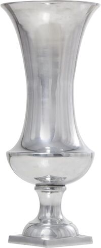 Deco 79 Aluminum Metal Decorative Vase Pedestal Trumpet Centerpiece Vase, Flower Vase for Home Decoration 9" x 9" x 21", Silver in Saudi Arabia