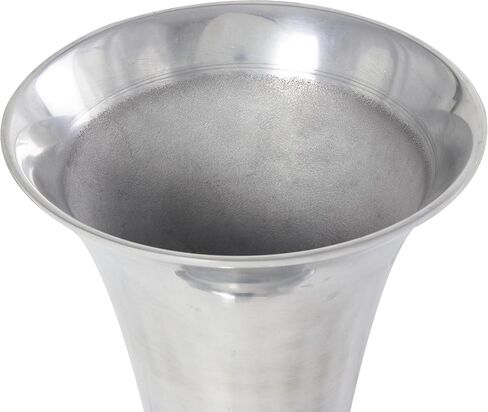 Deco 79 Aluminum Metal Decorative Vase Pedestal Trumpet Centerpiece Vase, Flower Vase for Home Decoration 9" x 9" x 21", Silver in Saudi Arabia