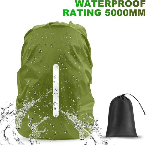 LAMA 2 Pack Waterproof Rain Cover for Backpack, Reflective Rainproof Protector for Anti-Dust and Anti-Theft,M Size (for 30L-40L Backpack), 2 Pcs Black in Kuwait