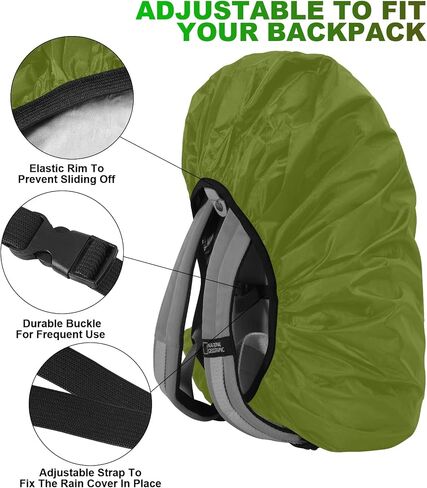 LAMA 2 Pack Waterproof Rain Cover for Backpack, Reflective Rainproof Protector for Anti-Dust and Anti-Theft,M Size (for 30L-40L Backpack), 2 Pcs Black in Kuwait