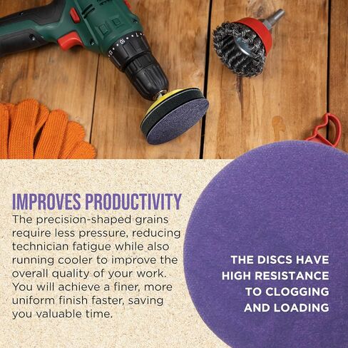 Dura-Gold Premium 600 Grit 3" Purple Film Ceramic Sanding Discs, Box of 30 - Hook & Loop Backing Sandpaper for DA Sander, Drill, Grinder, Rotary Tool - Sand Auto Body Paint, Metal, Wood, Woodworking in Saudi Arabia